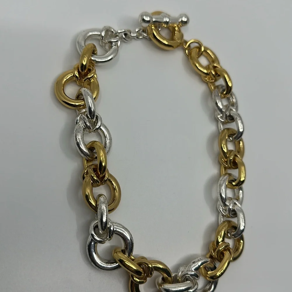 Chucky Gold and Silver Chain Necklace - Picture 4 of 10